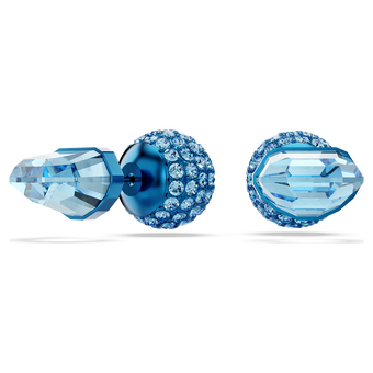 Lucent stud earrings, Pavé, Ball, Blue, Blue finish swarovski lucent stud earrings  pav   ball  blue  blue finish