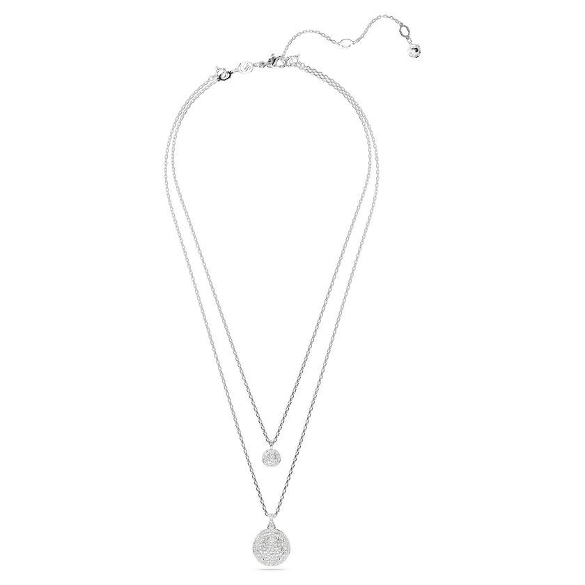 swarovski sublima layered pendant  white  rhodium plated