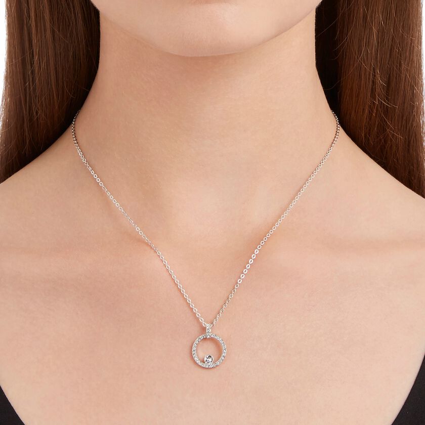 swarovski constella pendant  white  rhodium plated
