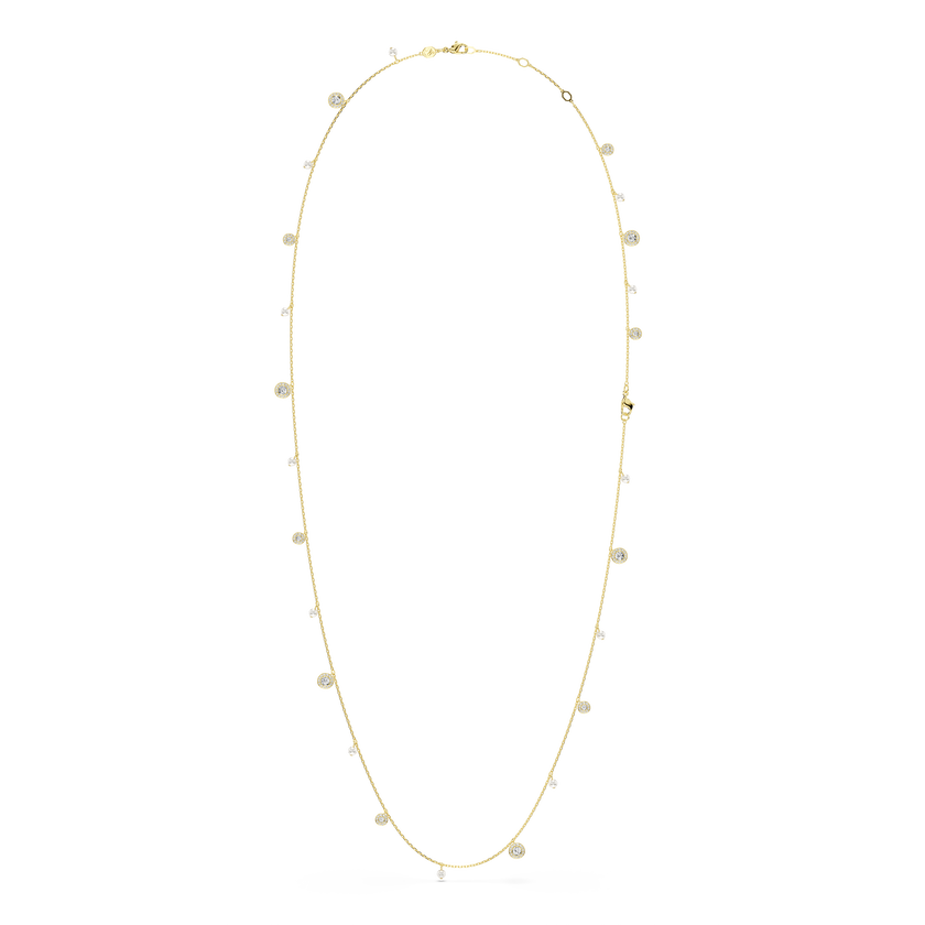swarovski una angelic strandage  crystal pearl  round cut  white  gold tone plated