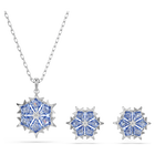 swarovski magic set snowflake blue rhodium plated