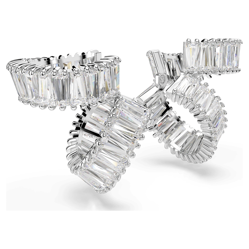 ariana grande x swarovski ear cuffs  baguette cut  white  rhodium plated