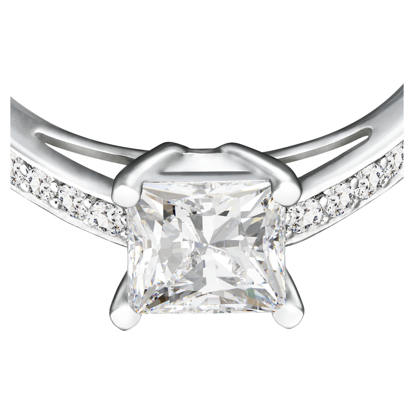 swarovski attract ring  pav   white  rhodium plated