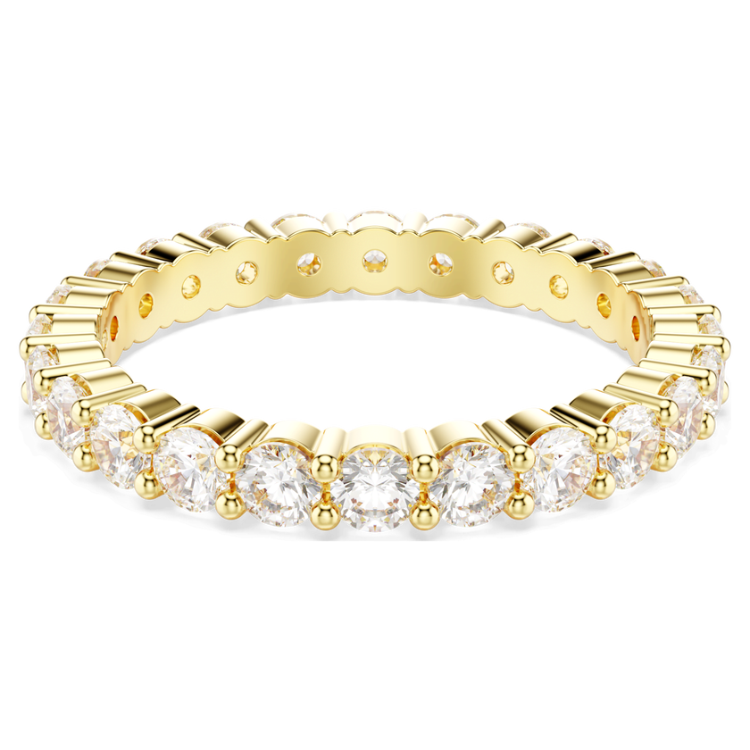 swarovski stilla ring  set  2   round cut  white  18k gold finish