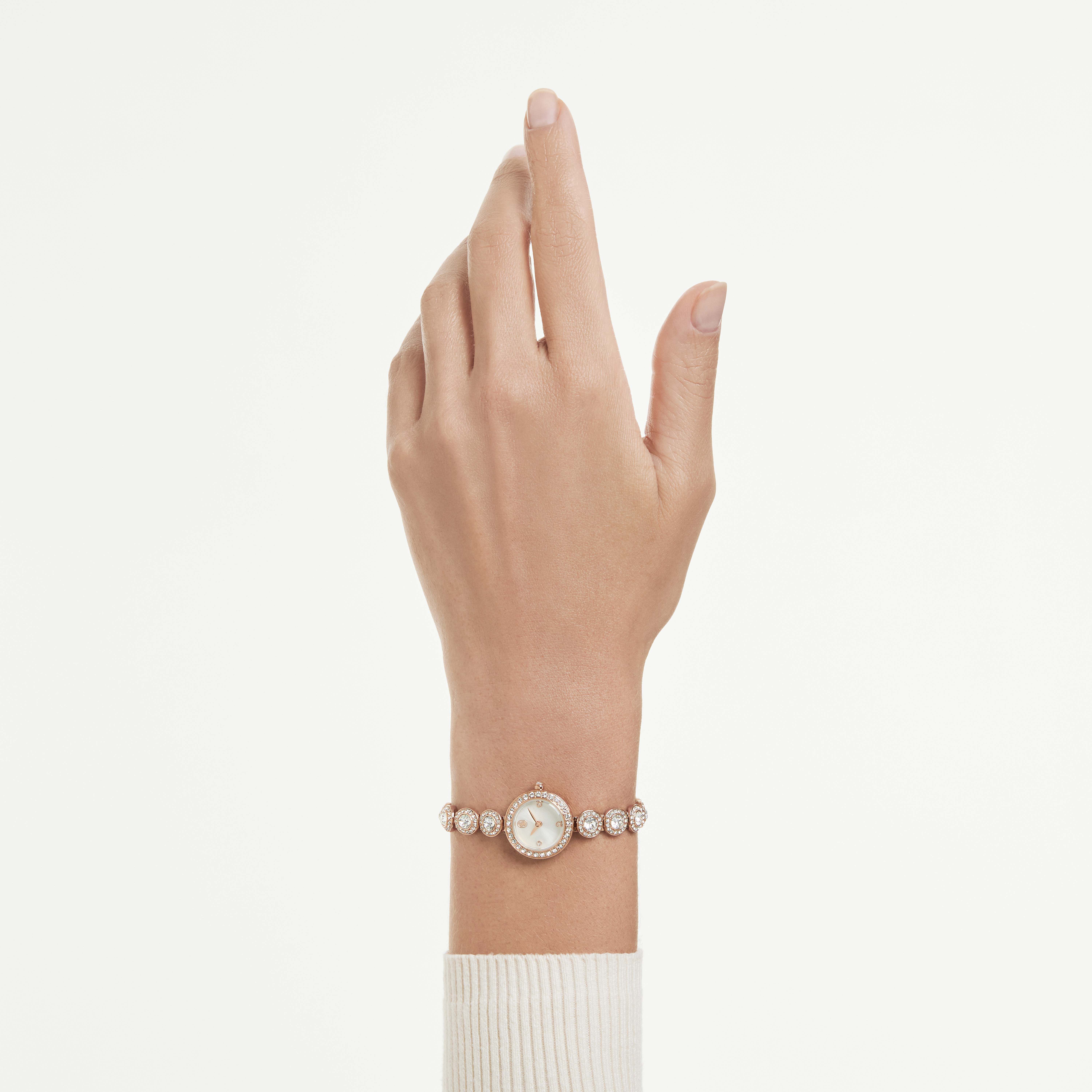 swarovski una angelic watch  crystal bracelet  rose gold tone  rose gold tone finish