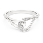 swarovski classica ring  round cut  interlocking  white  sterling silver