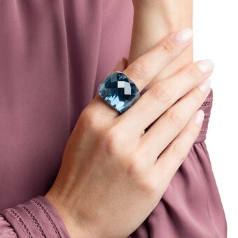 swarovski nirvana ring  blue  stainless steel