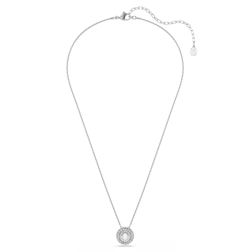 swarovski sublima pendant  round cut  white  rhodium plated