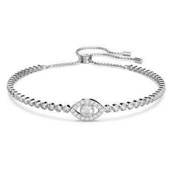 swarovski subtle bracelet evil eye white rhodium plated