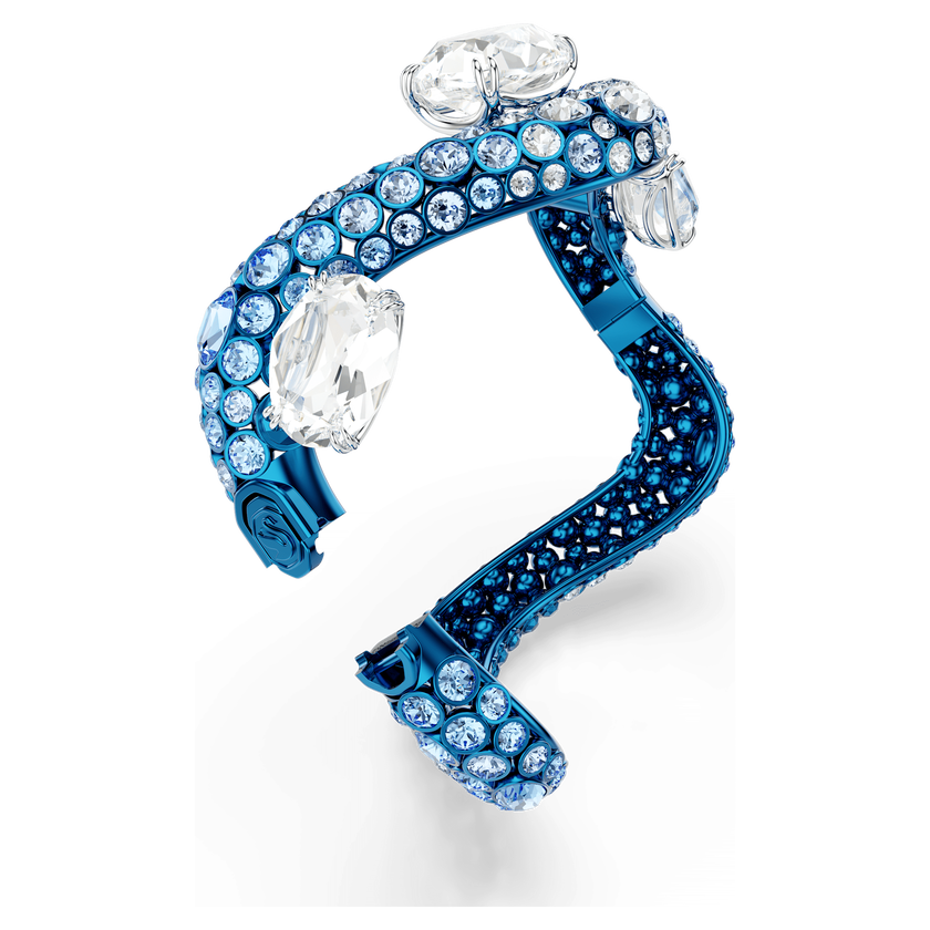 swarovski sublima bangle  mixed cuts  blue  blue finish