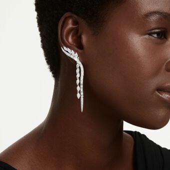 swarovski mesmera earrings  mixed cuts  white  rhodium plated