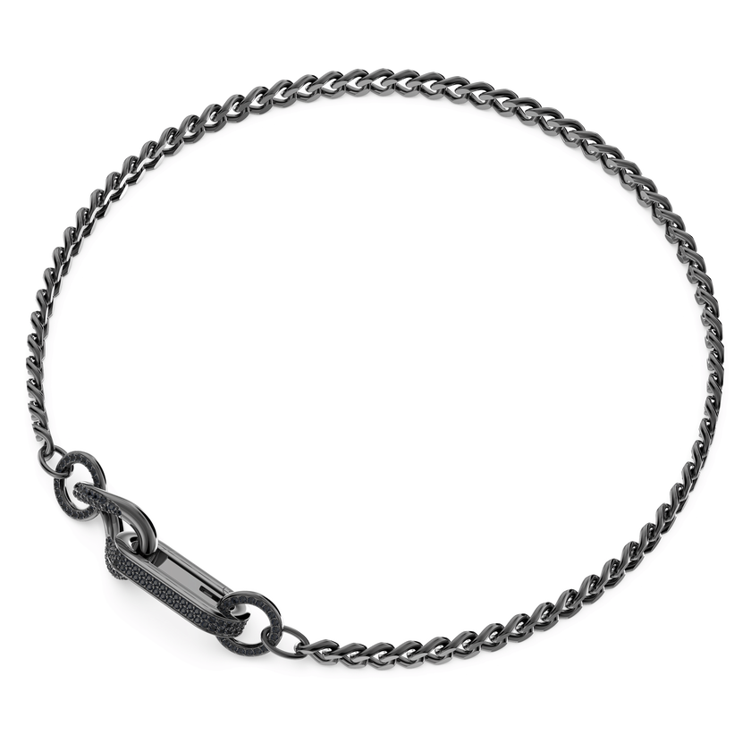 swarovski dextera necklace  pav   mixed links  black  ruthenium plated