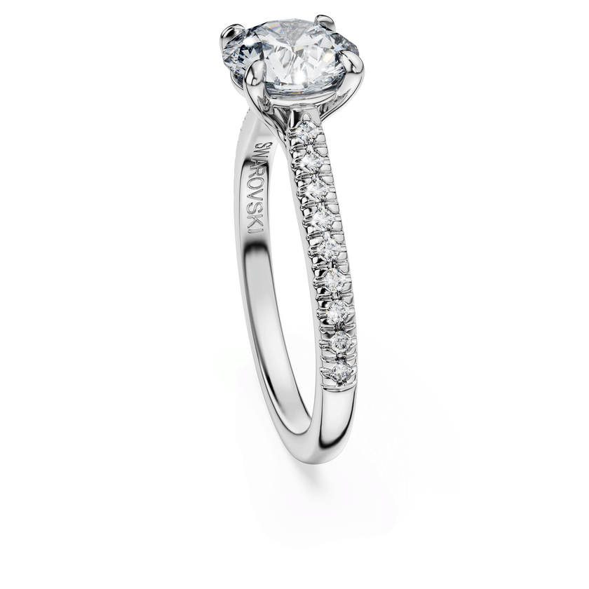 swarovski eternity solitaire ring  lab grown diamonds 1 7 ct tw  round shape  18k white gold