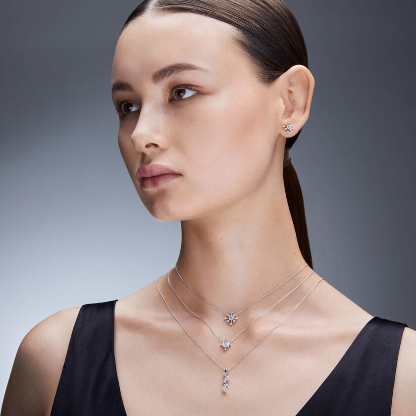 swarovski galaxy pendant  laboratory grown diamonds 0 5 ct tw  18k white gold
