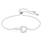 swarovski hyperbola bracelet infinity and heart white rhodium plated
