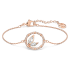 Dellium bracelet, Circle, Bamboo, White, Rose gold-tone plated