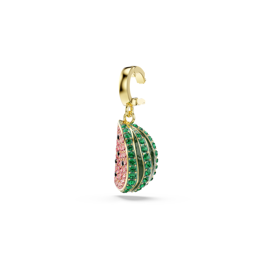 swarovski idyllia charm  mixed cuts  watermelon  multicolored  gold tone plated