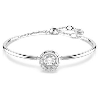swarovski dextera bangle round cut white rhodium plated