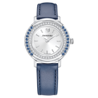 Playful Lady Watch, Leather strap, Blue, Stainless steel