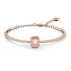 swarovski una bangle octagon cut pav pink rose gold tone plated