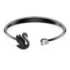 swarovski swan bangle swan black ruthenium plated