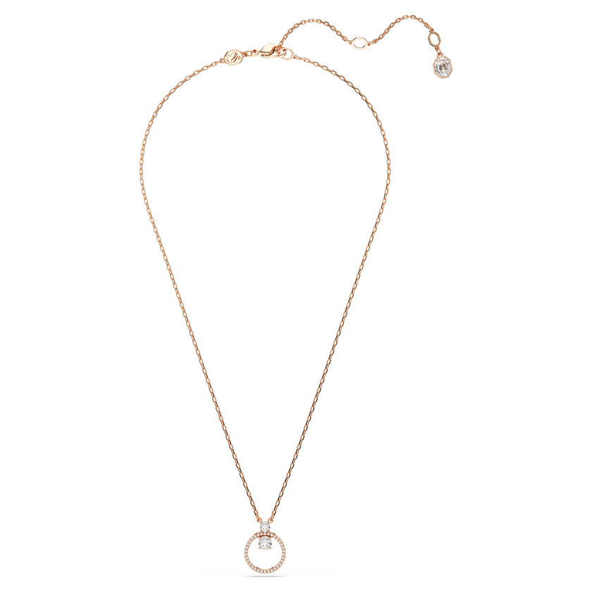 swarovski constella pendant  pav   round cut  white  rose gold tone plated