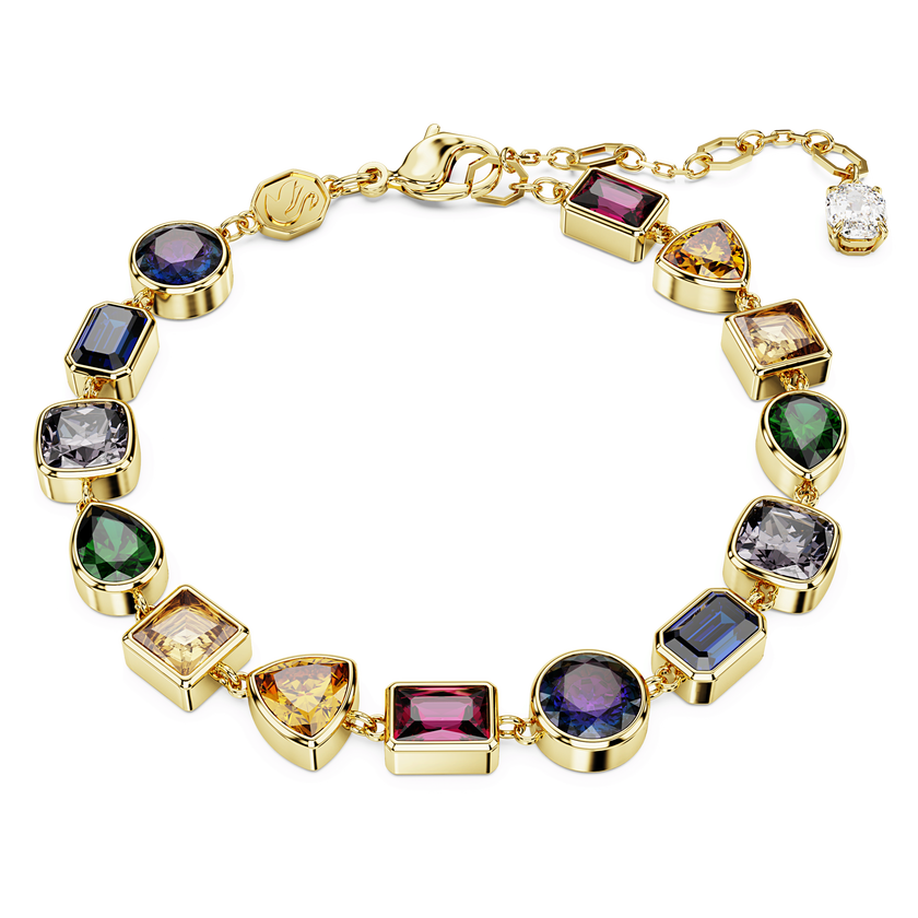 swarovski imber tennis bracelet  mixed cuts  multicolored  gold tone plated