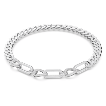 swarovski dextera necklace pav statement mixed links white rhodium plated