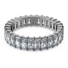 Matrix ring, Baguette cut, Gray, Ruthenium plated