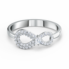 swarovski infinity ring white rhodium plated