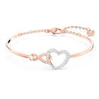swarovski hyperbola bangle infinity and heart white mixed metal finish