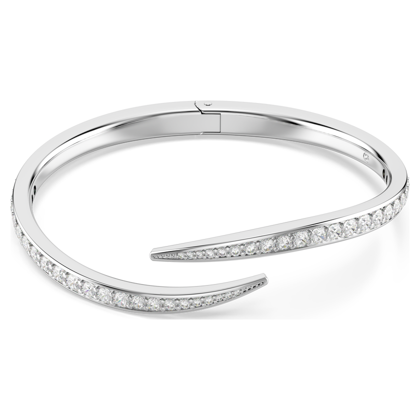 swarovski vienna bangle  round cut  swan  white  rhodium plated