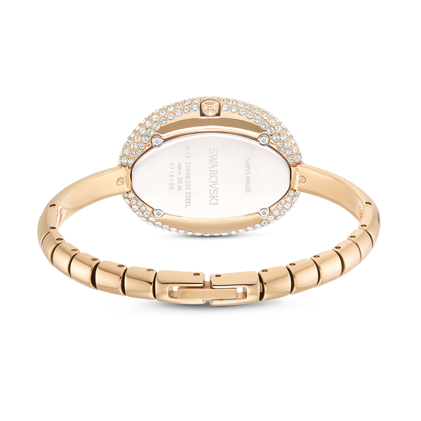 swarovski imber bangle watch  swiss made  metal bracelet  gold tone  champagne gold tone finish