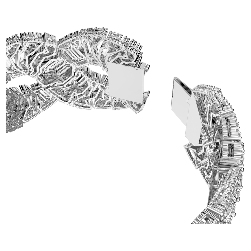 Hyperbola bracelet, Wave, White, Rhodium plated | Swarovski UAE