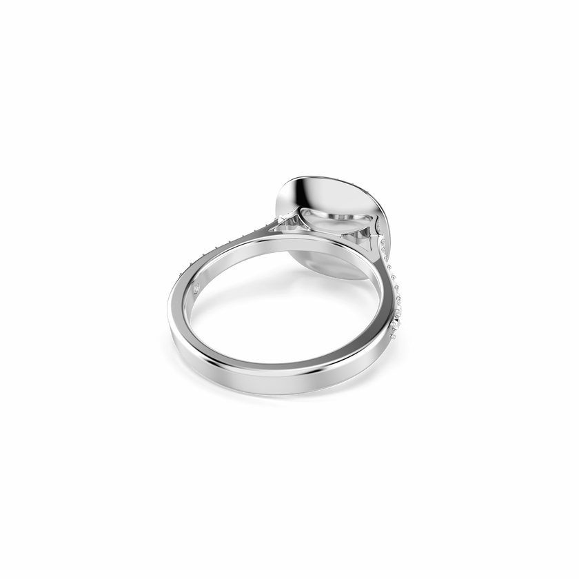 swarovski una angelic halo ring  cushion cut  white  rhodium plated