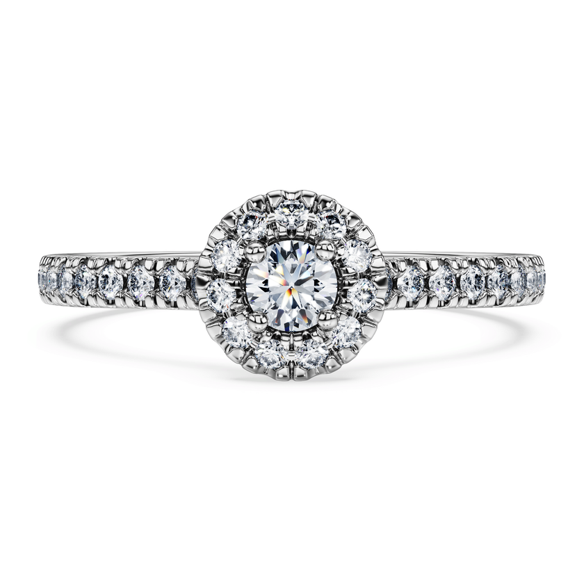 swarovski eternity halo solitaire ring  lab grown diamonds 0 45 ct tw  round shape  sterling silver