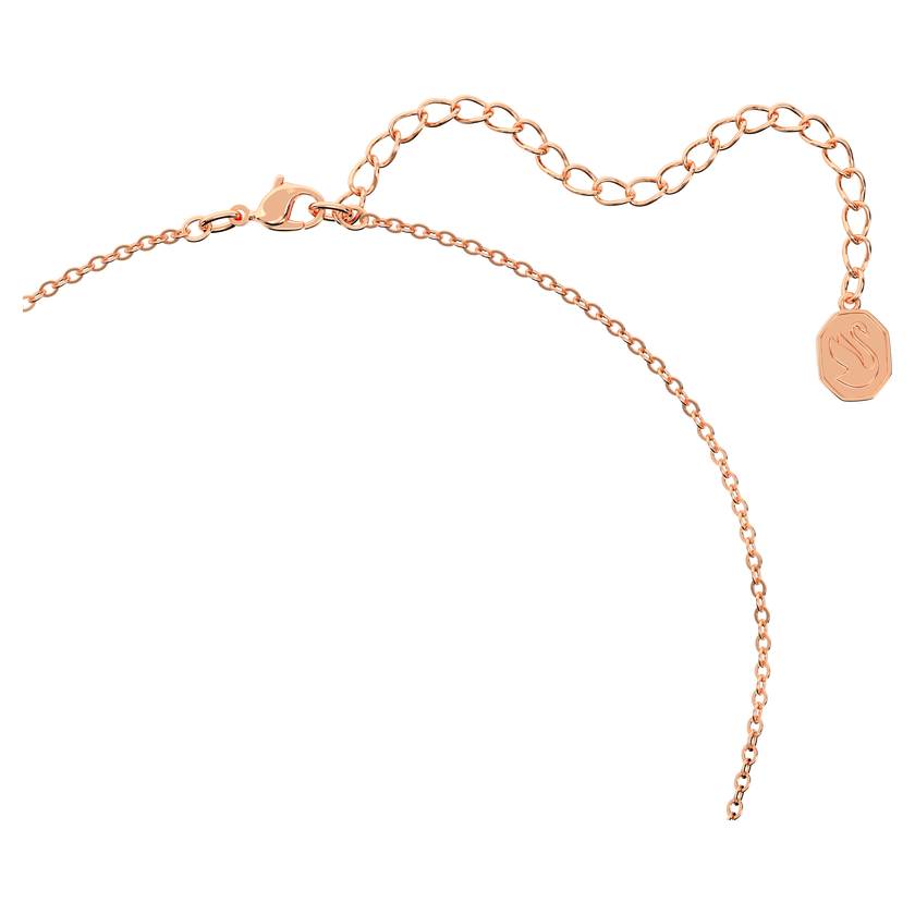 swarovski bella v pendant  round cut  pink  rose gold tone plated