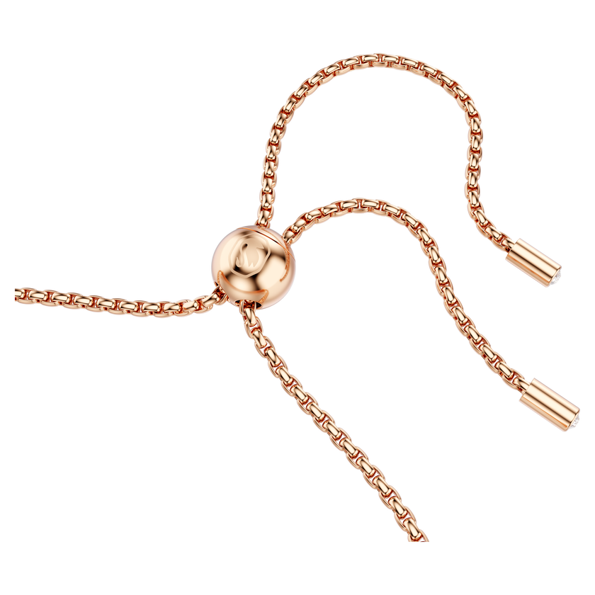 swarovski matrix tennis bracelet  round cut  white  18k rose gold finish