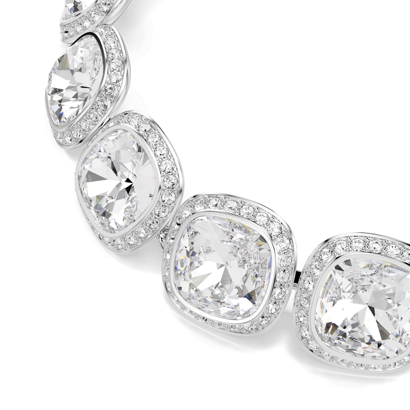 swarovski una angelic bracelet  cushion cut  white  rhodium plated