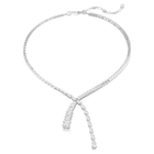 swarovski matrix y necklace mixed cuts white rhodium plated