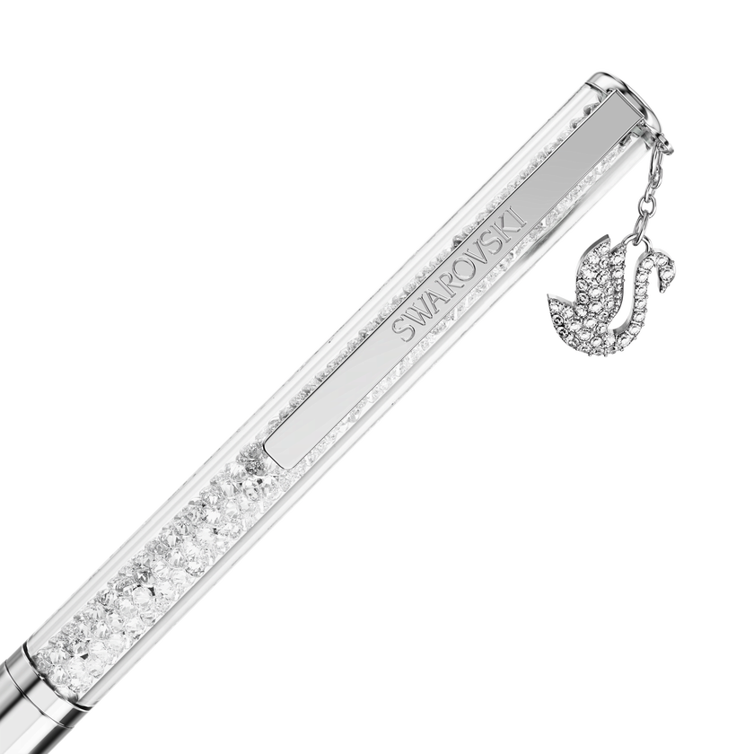 swarovski crystalline ballpoint pen  swan  chrome plated