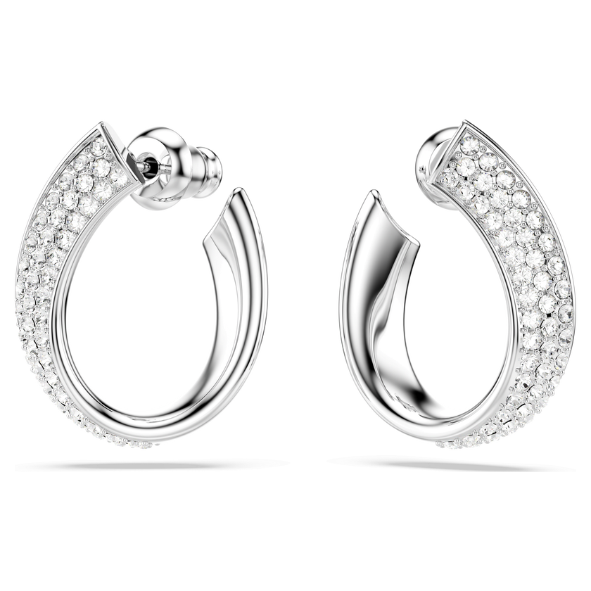 swarovski exist hoop earrings  small  white  rhodium plated