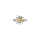 Botanical Ring, Yellow, Rhodium Plated