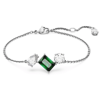 swarovski mesmera bracelet mixed cuts green rhodium plated