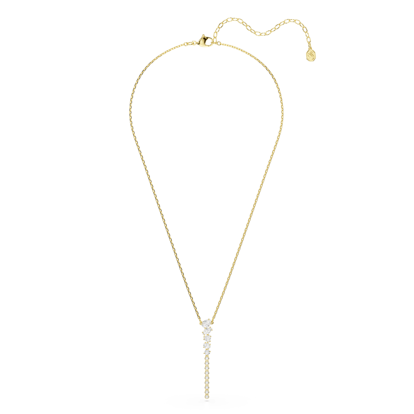 swarovski mesmera y necklace  mixed cuts  white  18k gold finish
