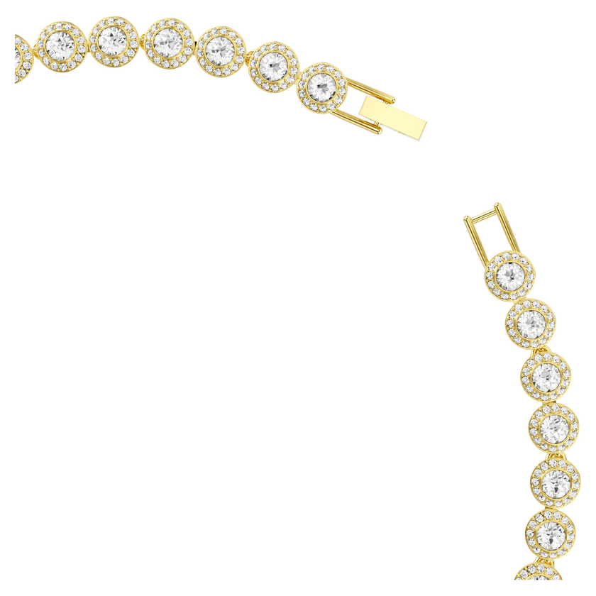 swarovski una angelic necklace  round cut  white  18k gold finish