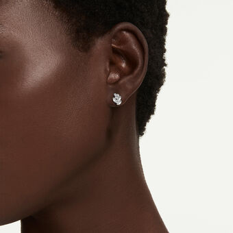 swarovski diapason stud earrings  mixed cuts  white  rhodium plated
