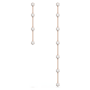 swarovski constella earrings asymmetrical white rose gold tone plated