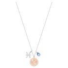 swarovski zodiac pendant  pisces  blue  rhodium plated