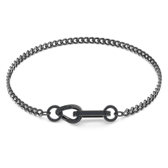 swarovski dextera necklace pav mixed links black ruthenium plated